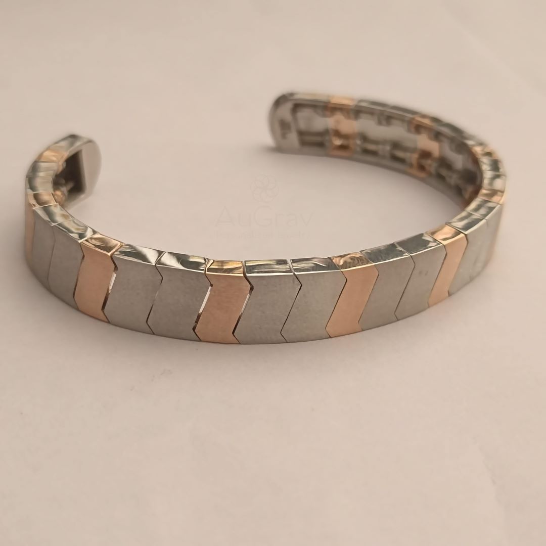 Platinum And Rose Gold Fusion Cuff Bracelet2